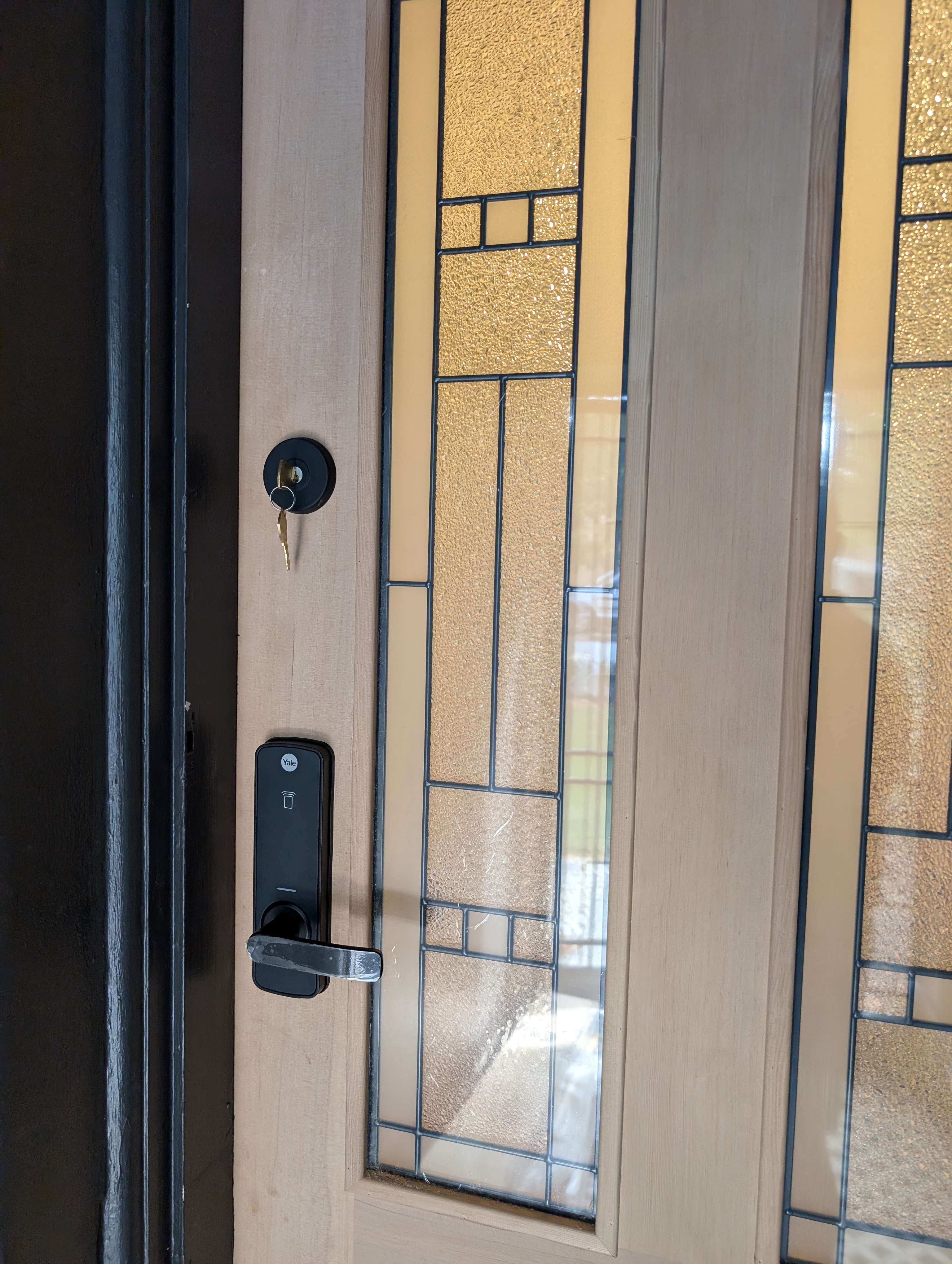Yale smart lock fitted to a residential front door